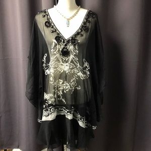 Clotheshead Sheer black beaded dress